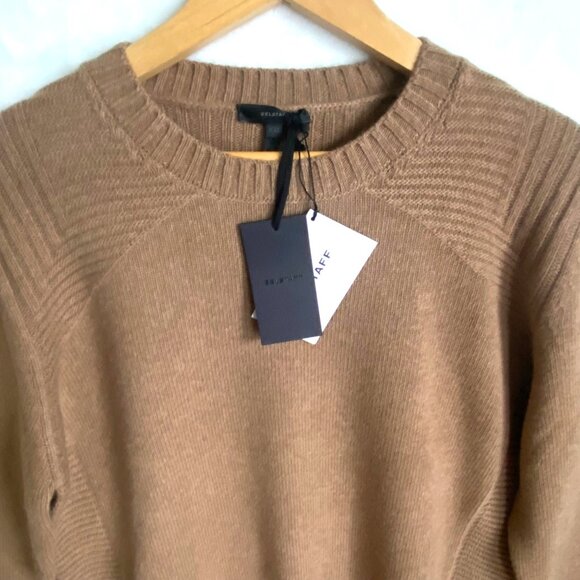 NWT size 2XL Belstaff XXL mens Lanson crewneck sepia sweater NWT virgin wool/cas - Picture 5 of 11